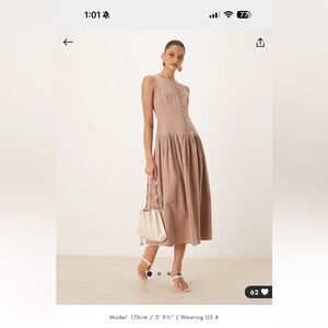 Nobody’s Child Claudia drop waist midi dress in neutral stripe